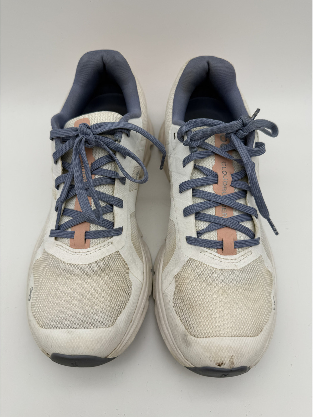 On Cloud Women's Running Shoes White with Orange Accents Size 8